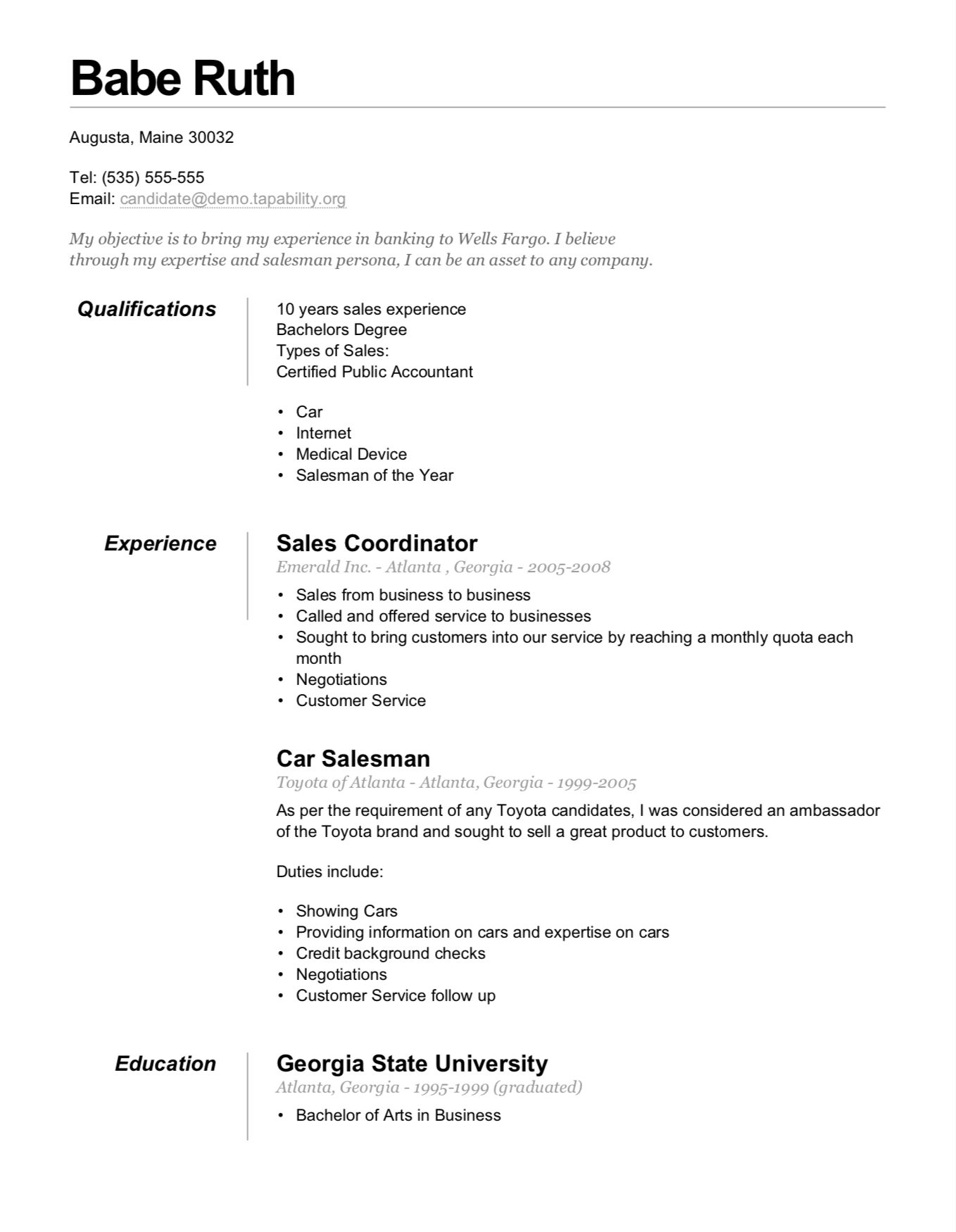 resume template for students with disabilities